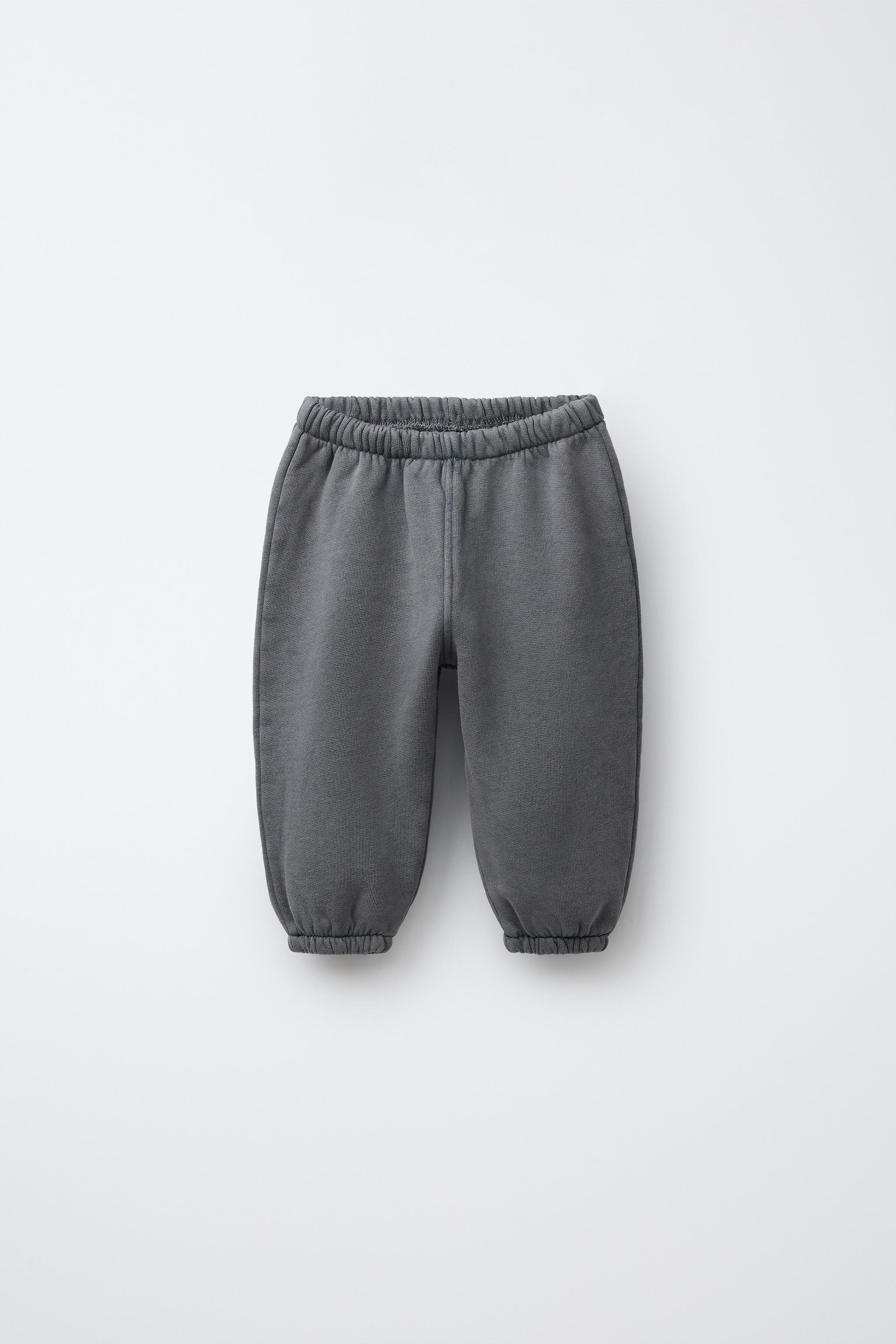 WASHED EFFECT JOGGER PANTS WITH LABEL